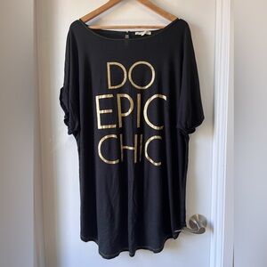 “DO EPIC CHIC” COLLECTIBLE LONG BLACK TEE 🖤 HERRY Edition, Size: XL